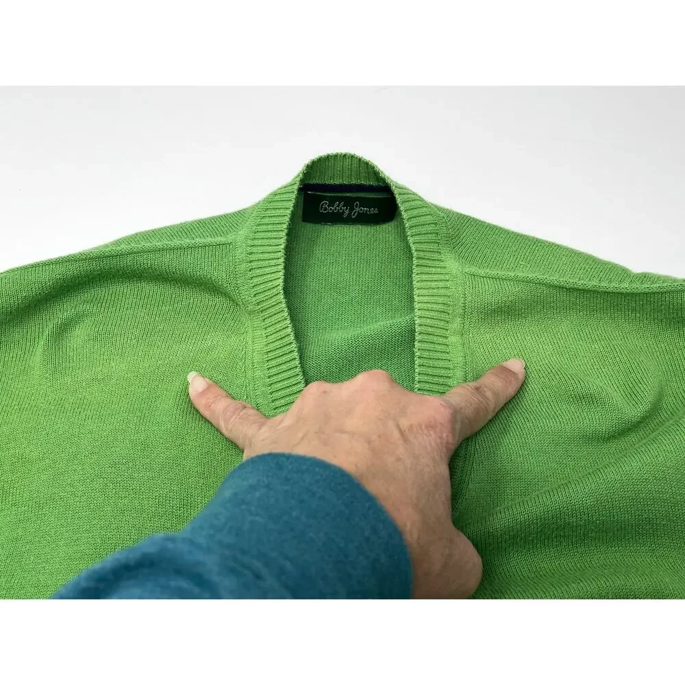 Bobby Jones Men's Green Pima Cotton Pullover Size Unknown Pre-Owned with Fading